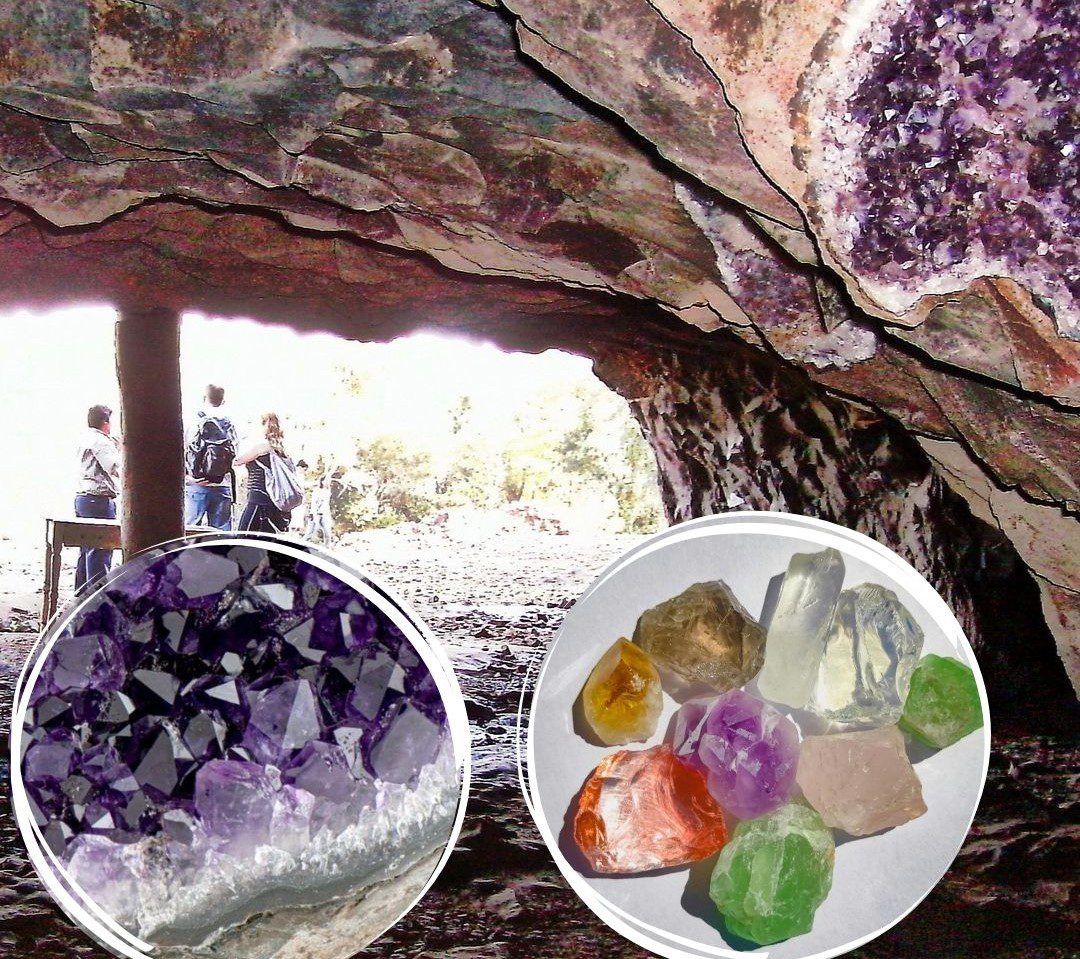 Yacimiento de piedras preciosas, minas de wanda, basalto volcanico